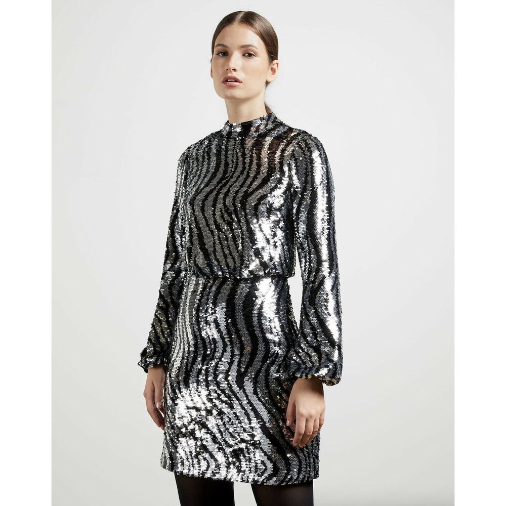 Nwt Ted Baker Sequin Mini Dress Us 1